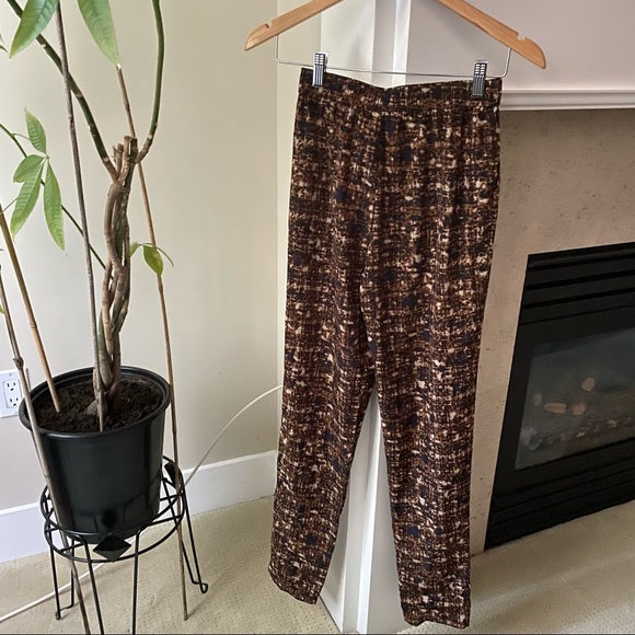 NOUL Brown Patterned Art Deco Elastic Waist Pants - Picture 5 of 7